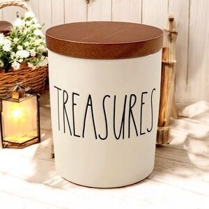 NEW Rae Dunn Small ‘Treasures’ Canister With Bamboo Lid